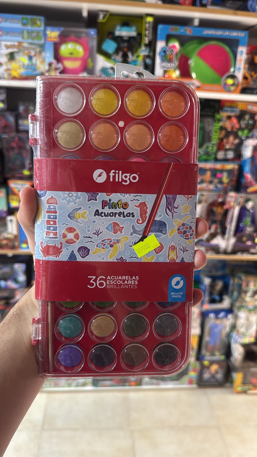 Acuarelas Escolares Brillantes X36 Colores Filgo