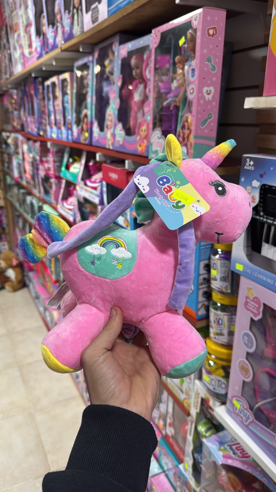 Peluche unicornio-arcoiris